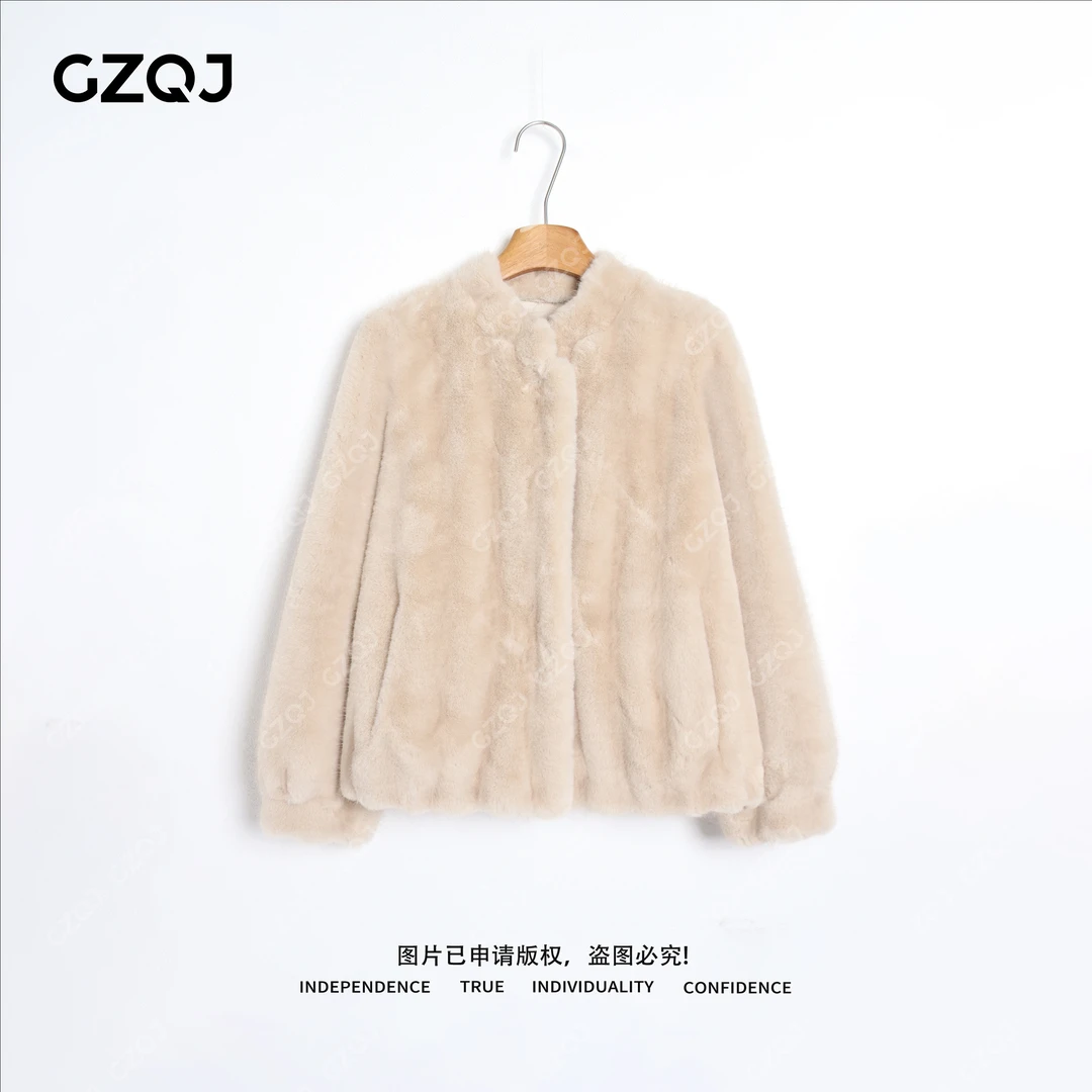 老琴私服【暖月浮光】时尚温柔风设计师长袖毛毛外套女冬款 98130