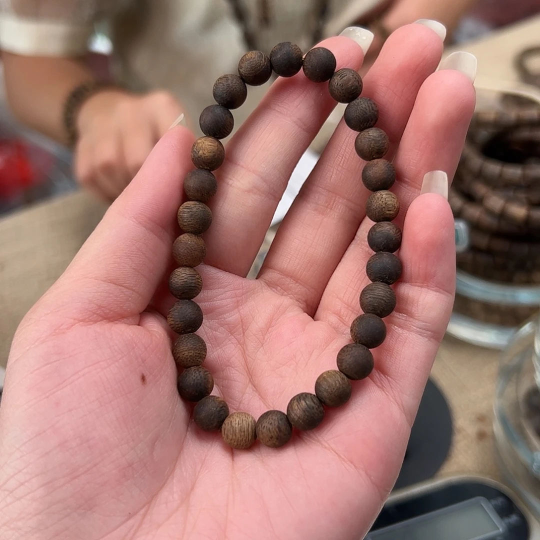 手串沉香A015奇楠沉香沉水07圆珠单圈多样性发一