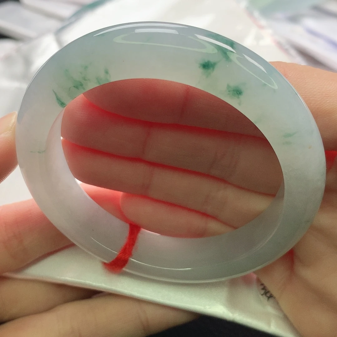 翡翠未镶嵌手镯缅甸5354完美