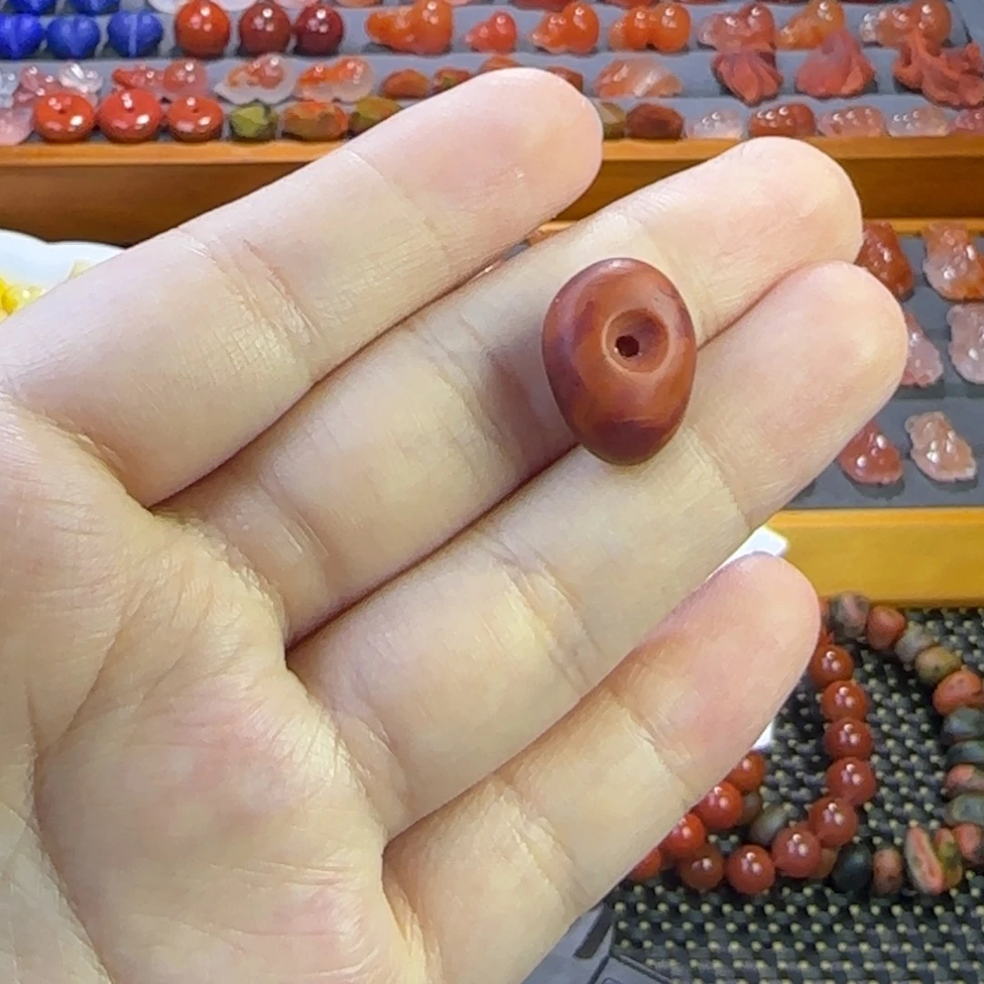 未镶嵌南红玛瑙珠宝半成品牛血红藏扣