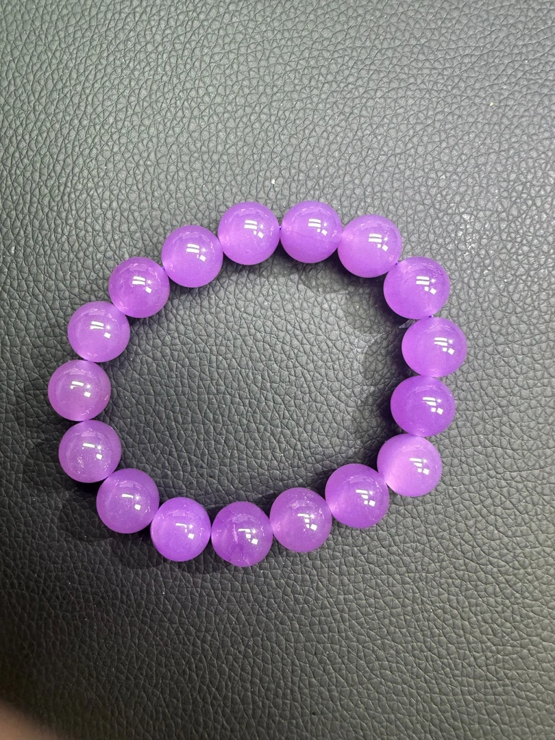 翡翠冰紫12mm手链H066