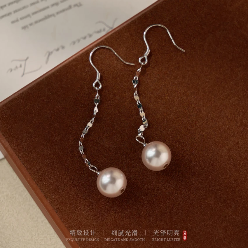 925银耳饰 曼塔玫瑰紫珠流苏耳钩银豆超闪气质轻奢简约耳勾优雅