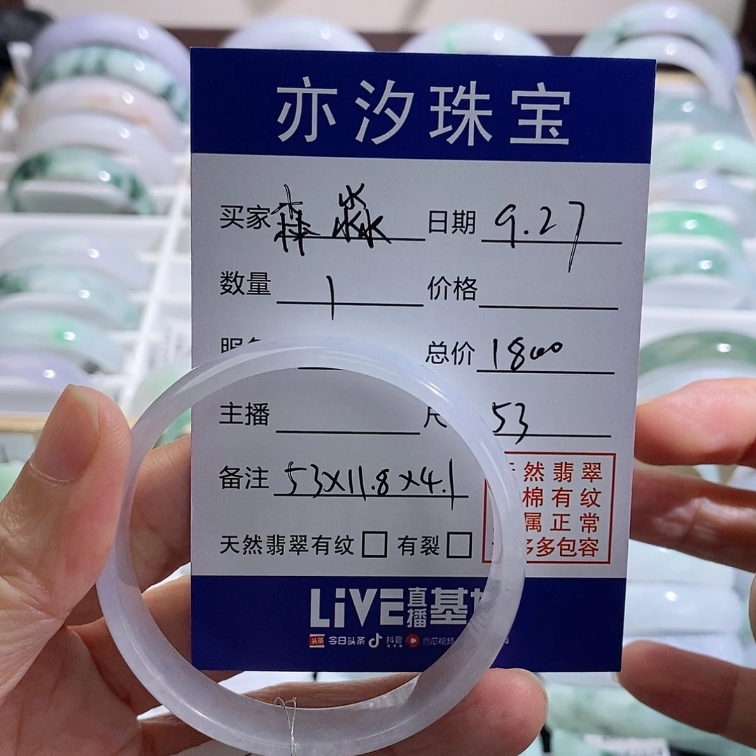 森***淼翡翠未镶嵌手链青