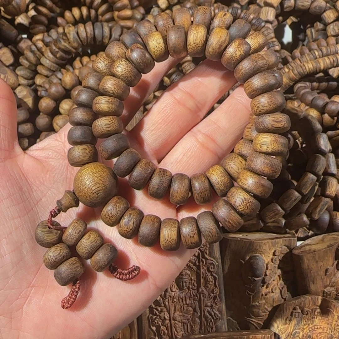 手串沉香乌身老料双圈手持珠1.2高货33克