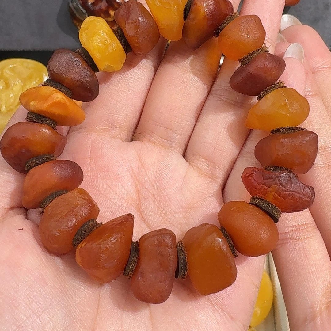 富***足裸石琥珀未镶嵌我