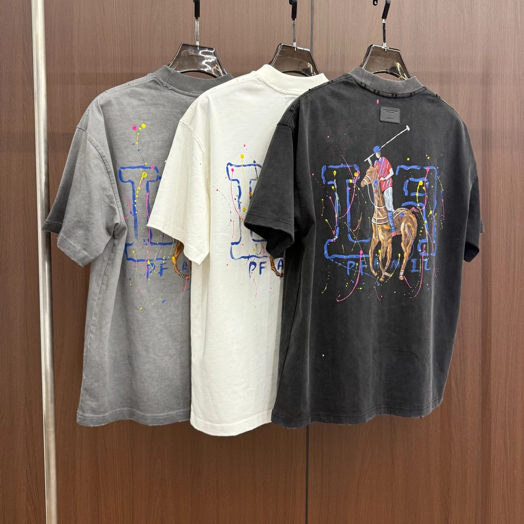 G618【直播间同款短袖】【张】 夏季顶奢水洗手绘潮流设计款短袖