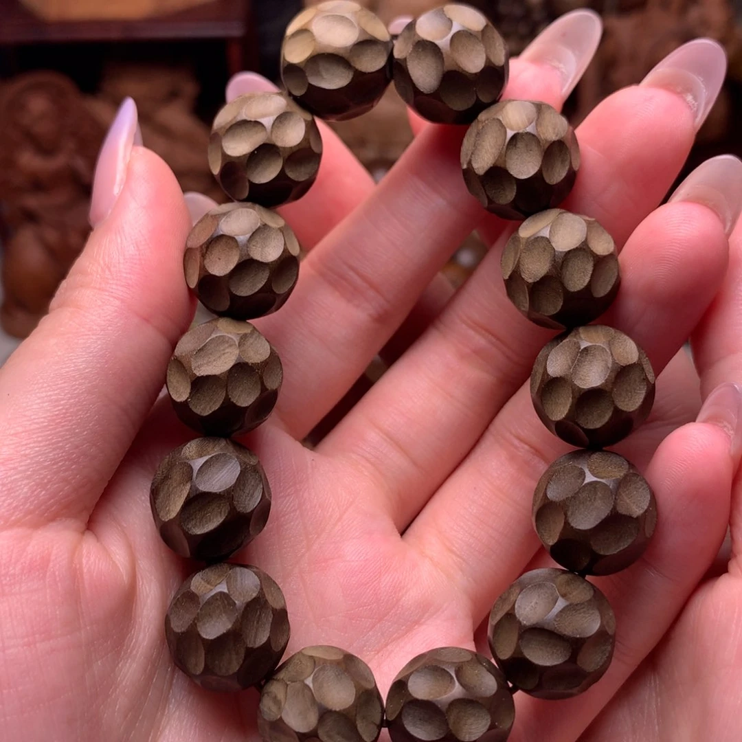 檀香木手串/手链老山檀香1.5阴沉黑肉无相