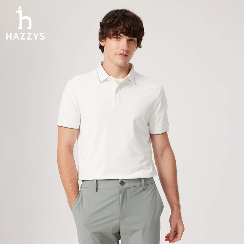 【商场同款】Hazzys哈吉斯男装夏季高级polo衫短袖商务polo衫