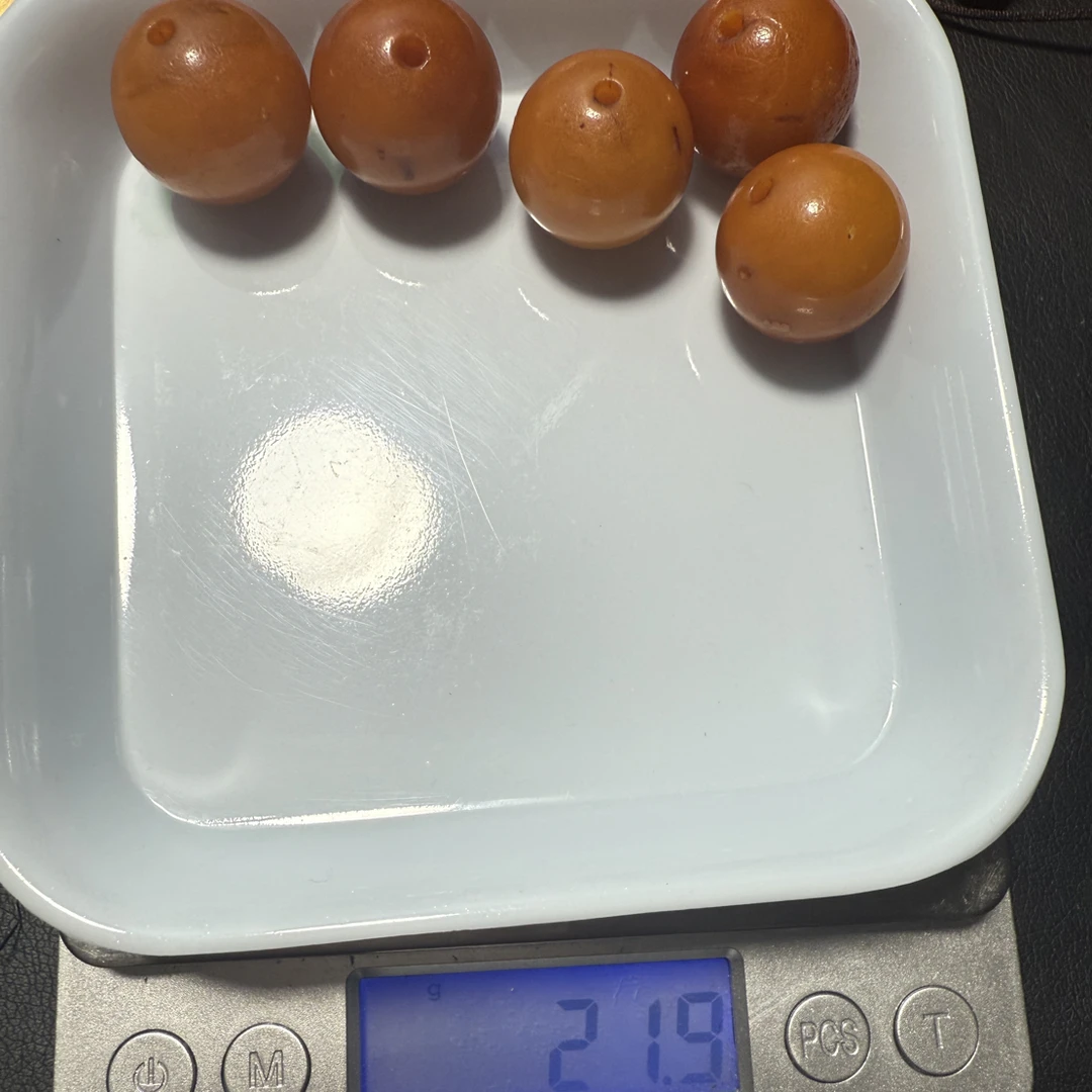 精品蜜蜡五颗连珠可打包可单独