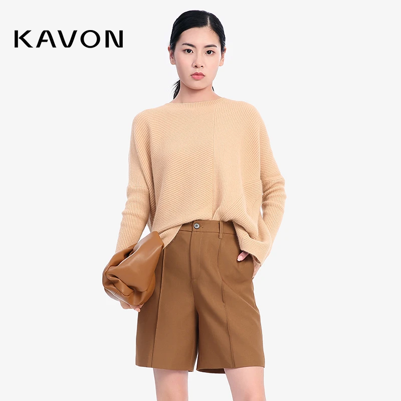 【婷婷专属】时尚简约休闲圆领针织气质套头纯色毛衫女KKAM508OE