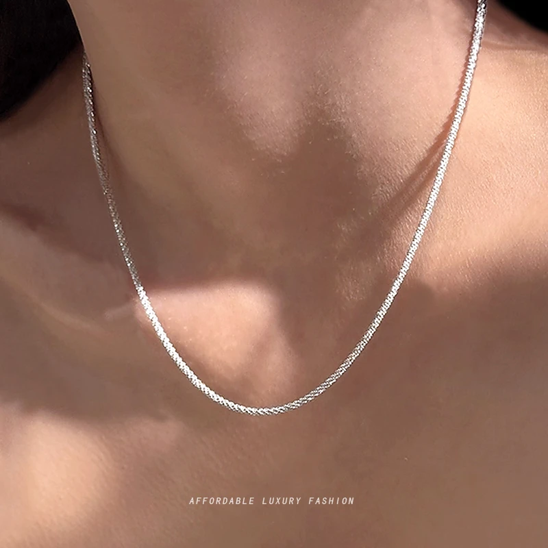 钛钢项链 时尚气质轻奢满天星项链男潮流简约百搭男士锁骨链素款