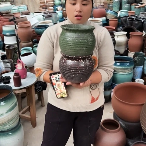 口18高16瑕疵两个盆。