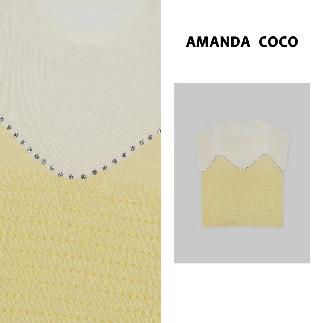 静静 | 夏季薄款凉感钉钻花朵收腰显瘦飞袖针织