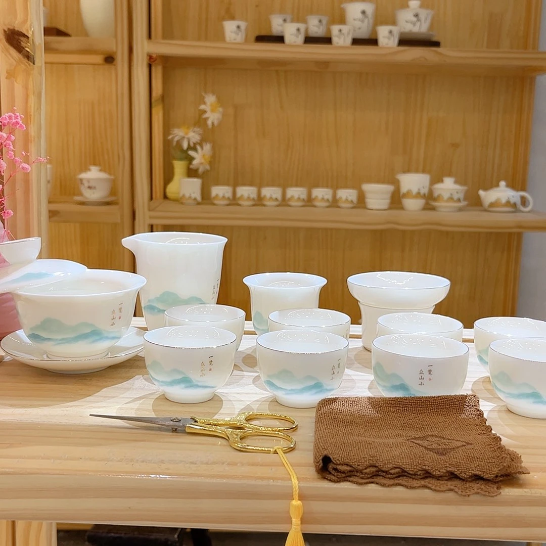 【御瓷斋】羊脂玉瓷茶具套装
