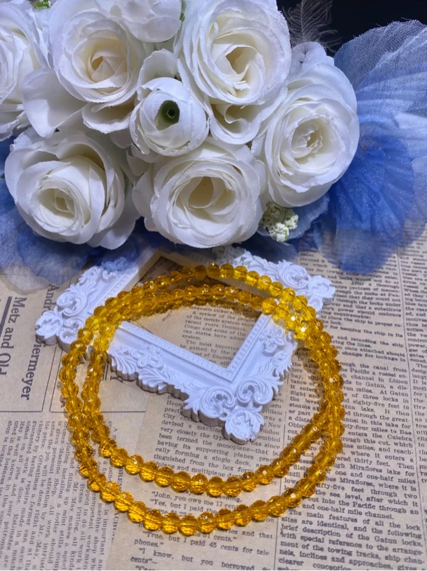 黄色切面6mm手串发一条AJ25