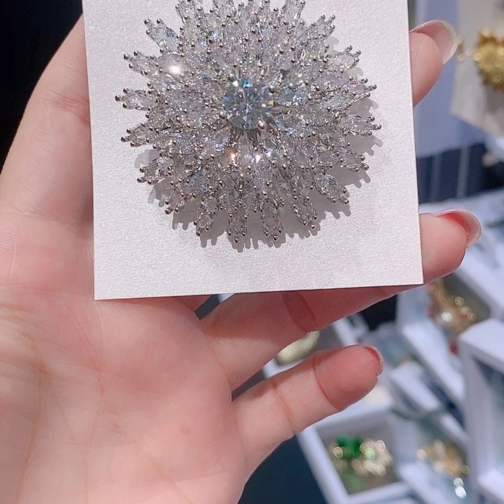 锆石铜合金满天星胸针