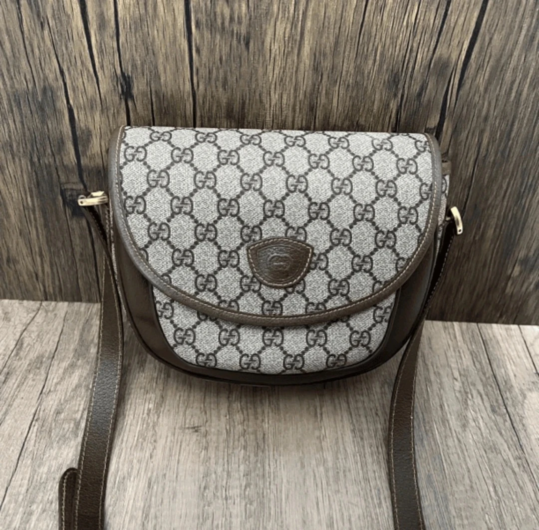 95新 GUCCI/古驰 Gucci老花斜挎马鞍包