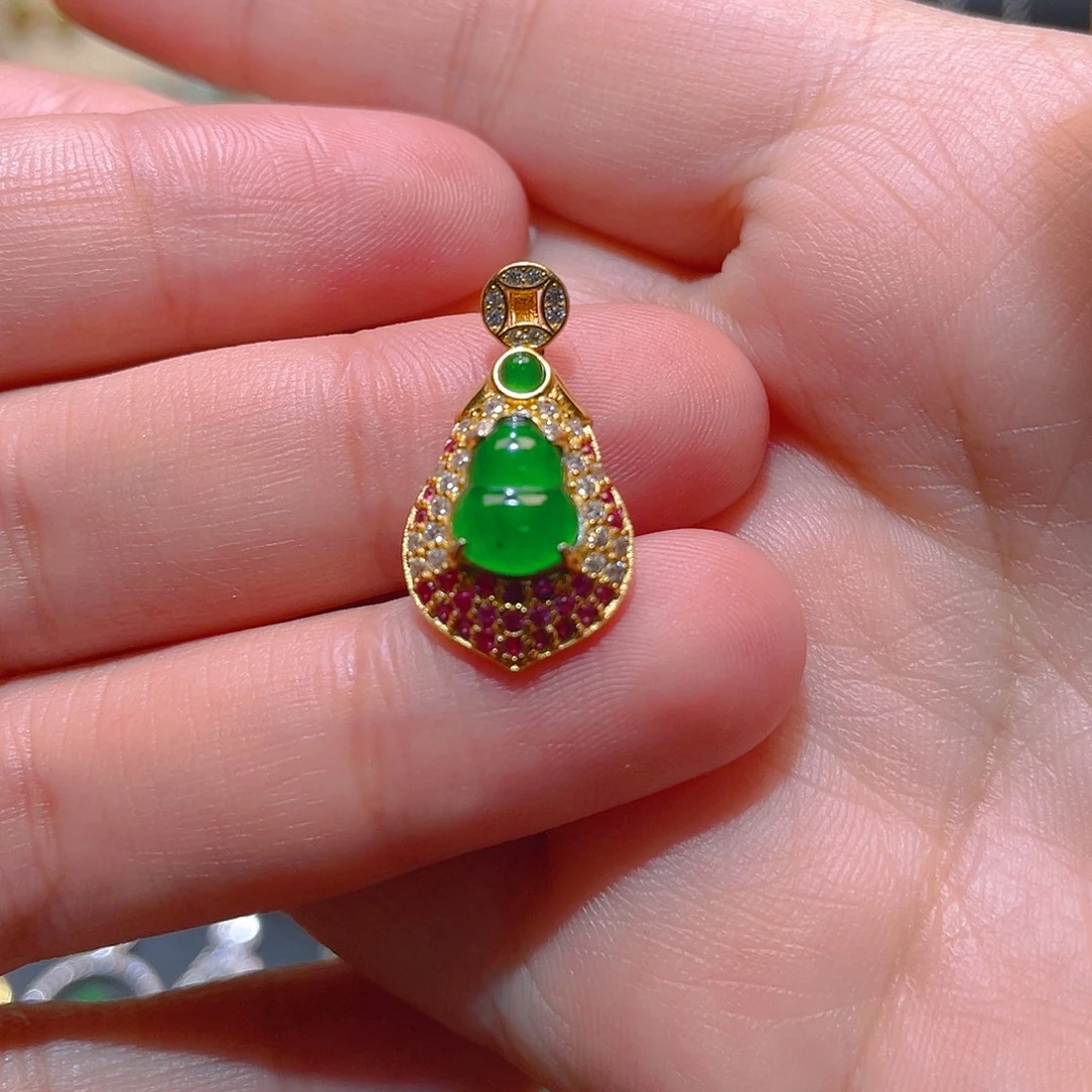 品***览翡翠银S925镶嵌吊坠(不含链)