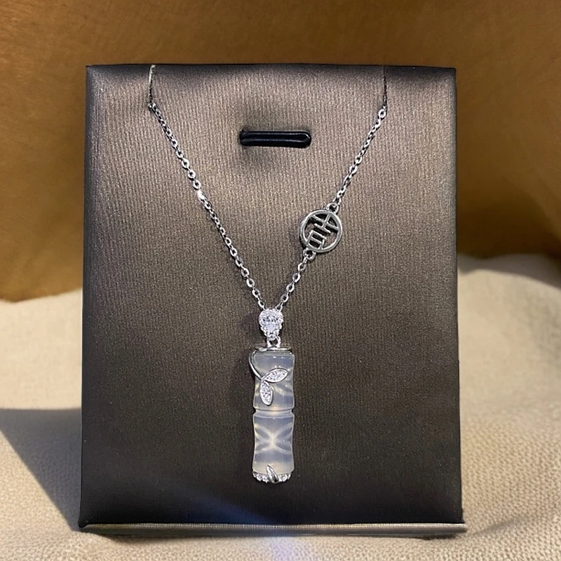 坠链均925银 《七牌银楼》纯银竹节气质轻奢时尚节节高升精致项链