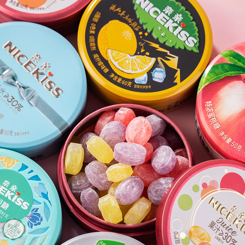 网红清润糖维c柠檬糖特浓蜜桃糖清新上班随身润喉铁盒装