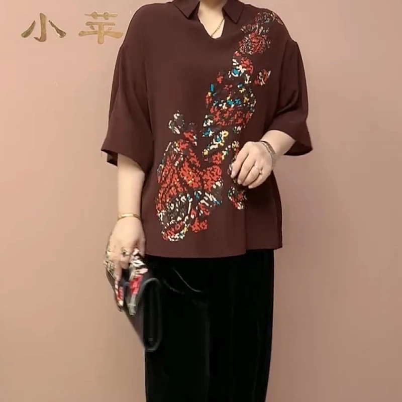 中老年女装薄款中老年宽松洋气春夏休闲常规百搭女装