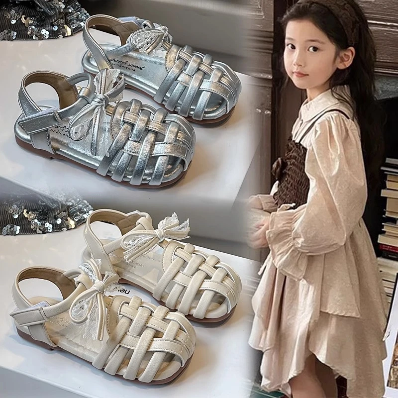 ABC韩版女童2025爆款凉鞋夏儿童罗马鞋女孩包头沙滩鞋软底防滑鞋