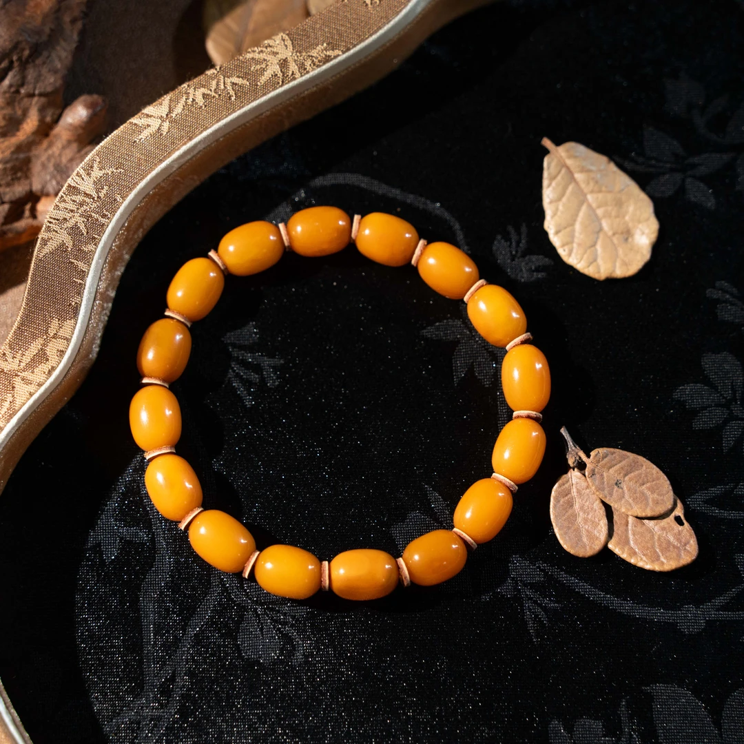 【厚爱公主专享】琥珀蜜蜡枣珠手串 A0319多样性发一