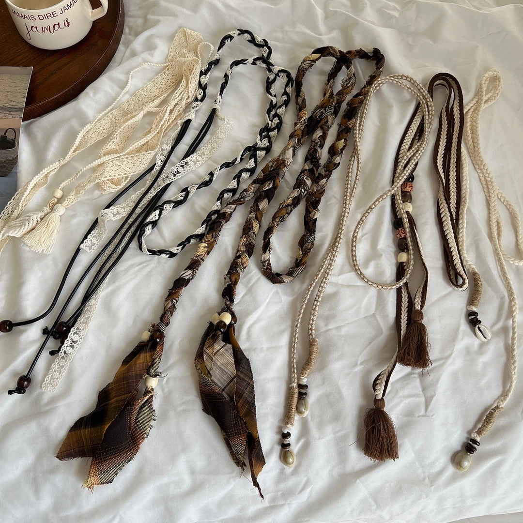 波西米亚风棉绳编织腰带2025新款夏天海边配裙子流苏腰绳装饰绑带