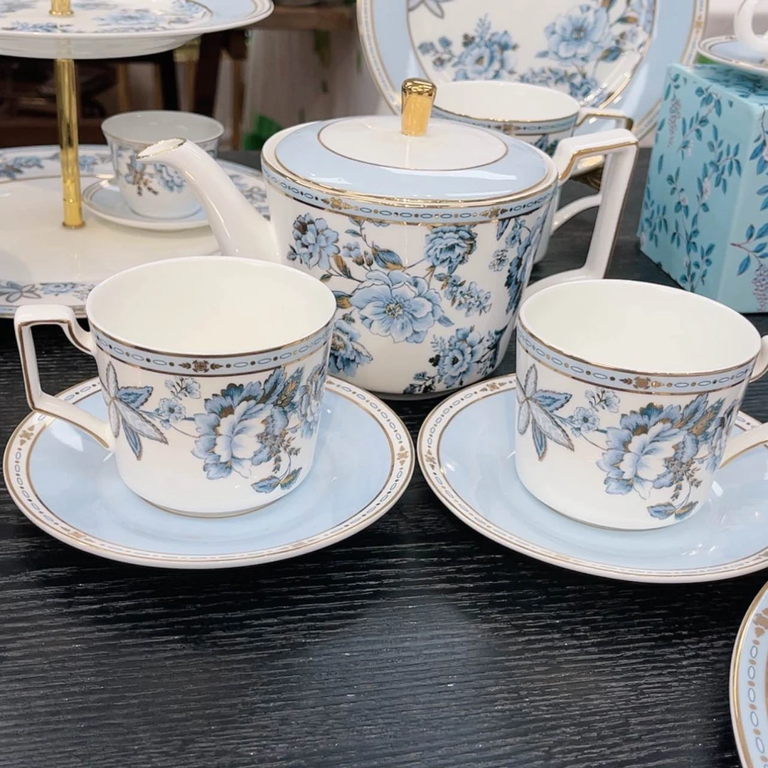 【闪购商品】瓷片一壶两杯—————————