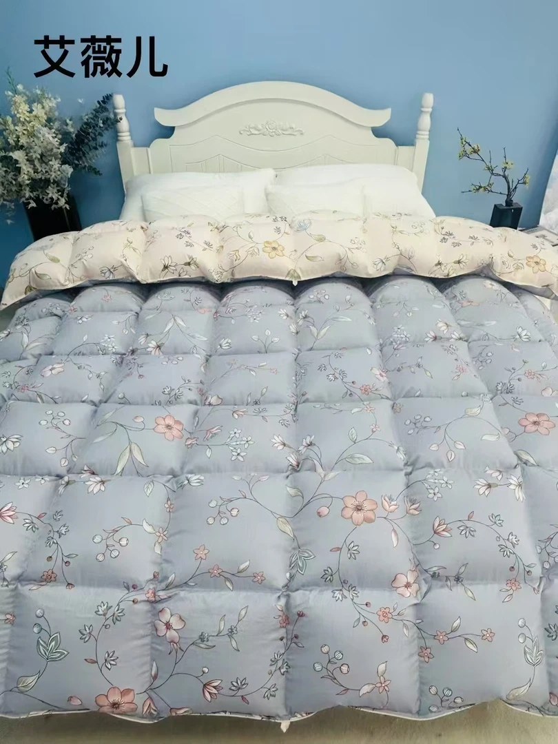 印花款AB面双层柔软全棉羽绒被壳立体冬被超柔高品质透气