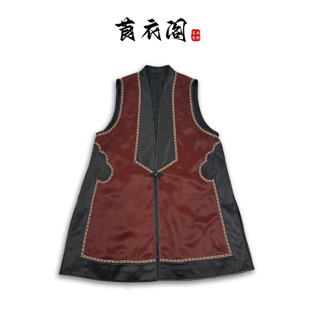 莨衣阁【朱颜】红云纱国风手工高定外套长款设计女马夹