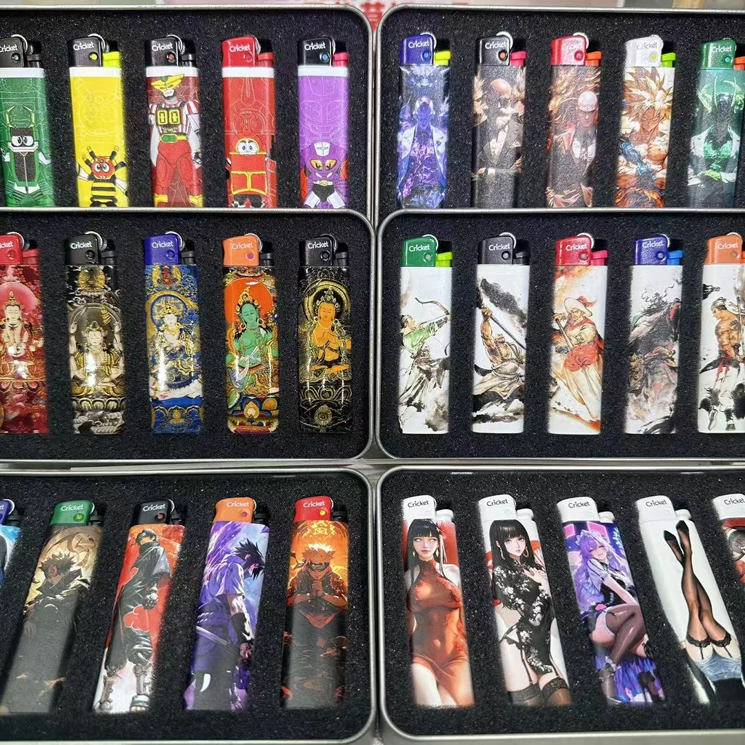 cricket/草蜢正品【DIY彩印款】火机五只带铁盒