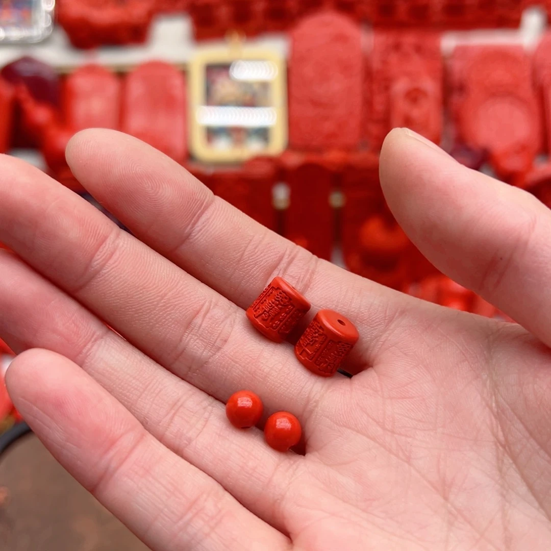 天然辰砂卡八桶珠 卡六弟子珠