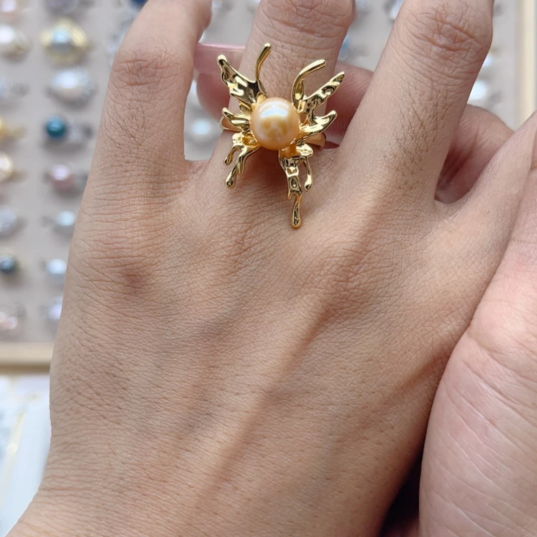 戒指合金淡水珍珠?*?