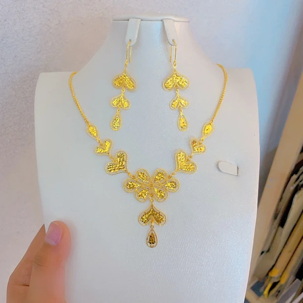 铜合金项链 288时尚新款百搭项链耳环两件套精美款式民族风