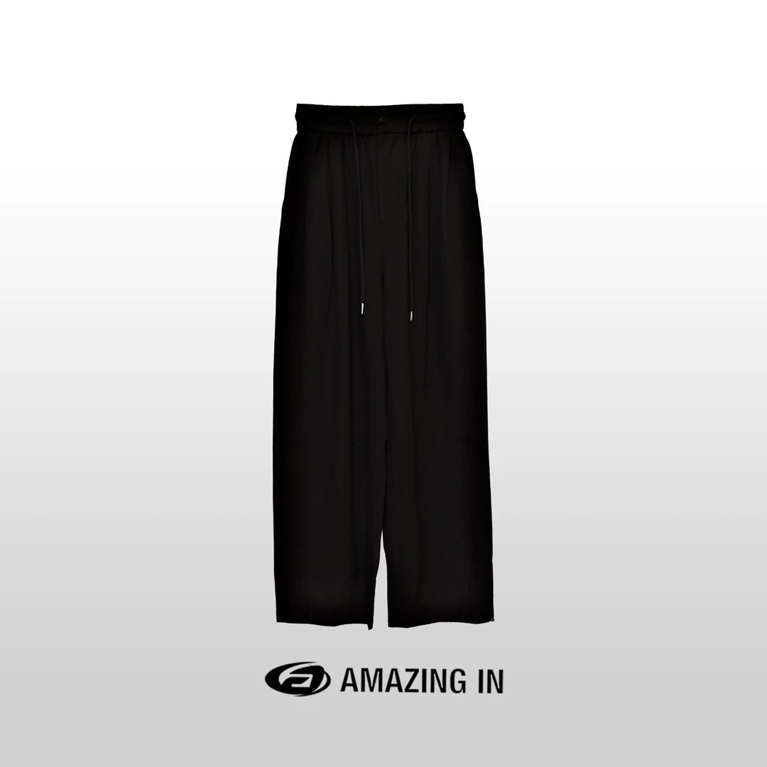 AMAZING IN “海贼”醋酸天丝羊毛垂感阔腿休闲裤A240305-RW-703K