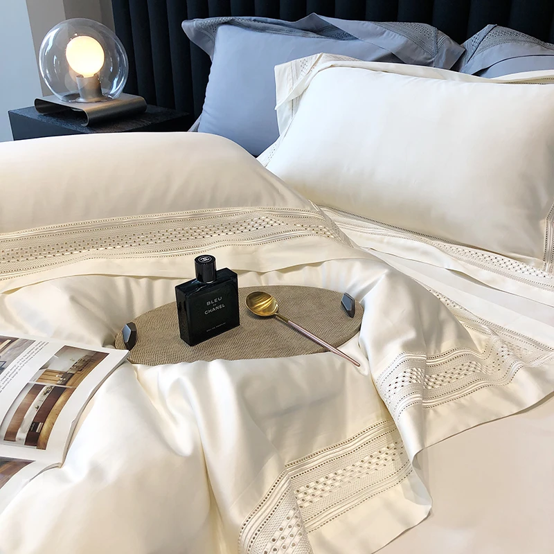 慧媄居年货节清仓-劳伦斯140支800T高端进口埃及长绒棉床盖四件套
