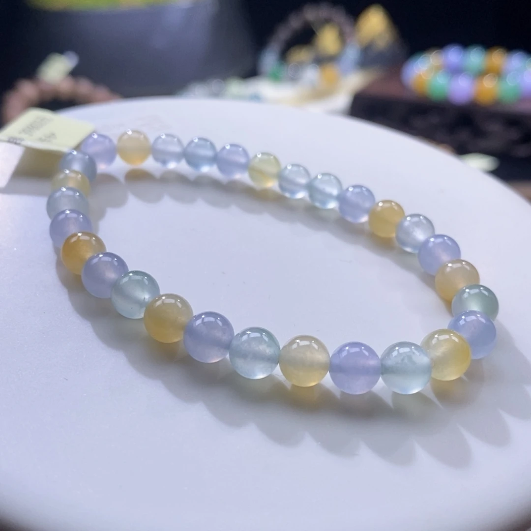 翡翠未镶嵌颈饰翡翠糖果色系手串