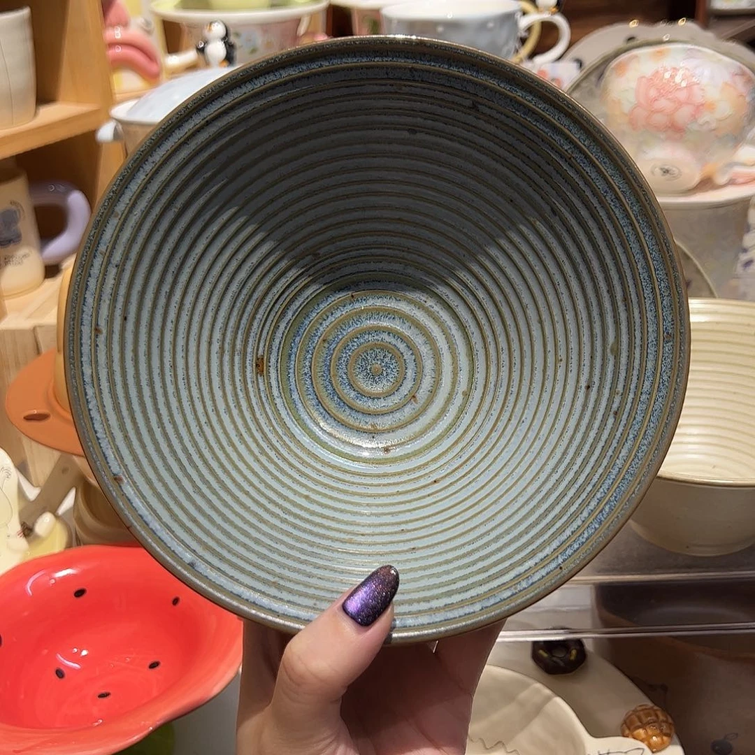 孔雀蓝斗笠碗7.8寸