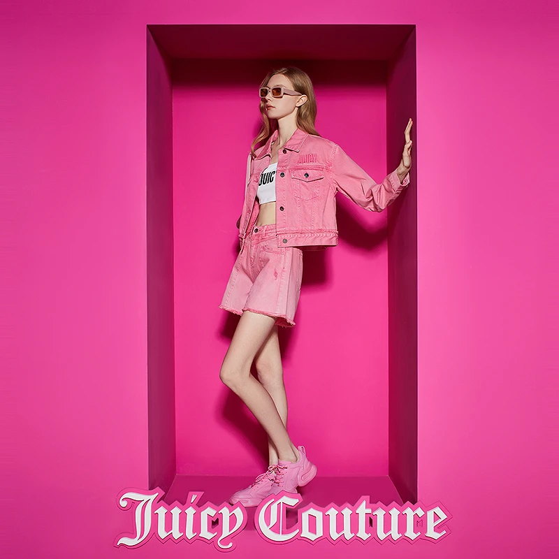 JUICYCOUTURE【博主同款】橘滋绣花裤子彩色时尚显瘦百搭牛仔短裤女