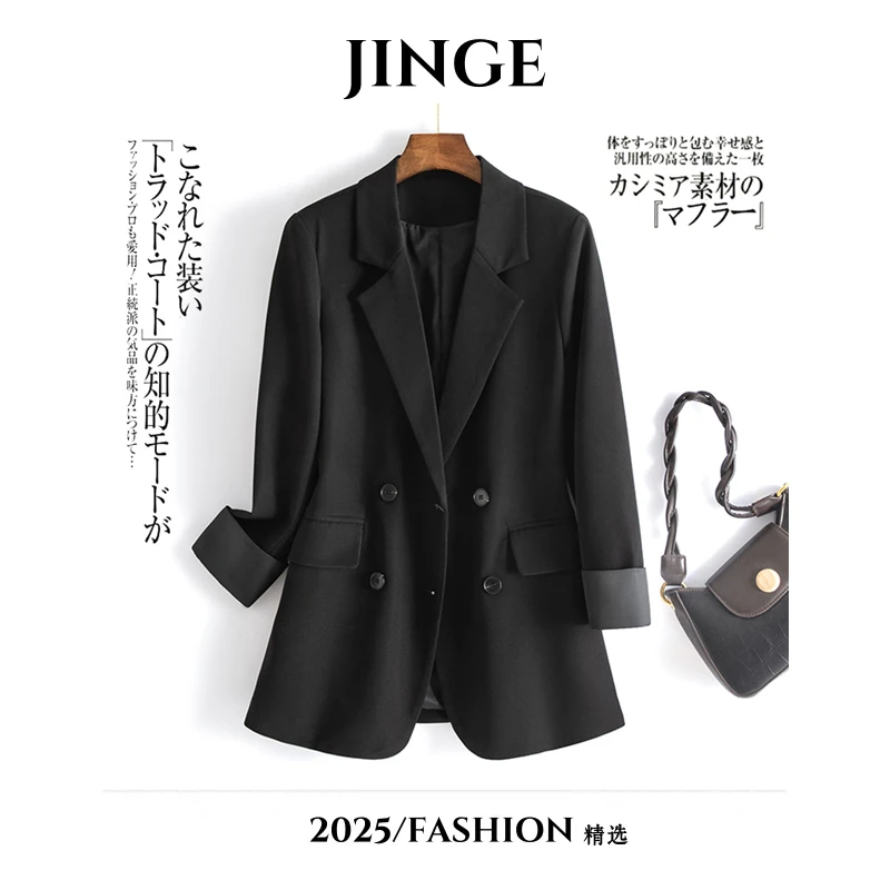 金哥专属2159黑色西装外套女显瘦2025修身高级感设计感西装春秋