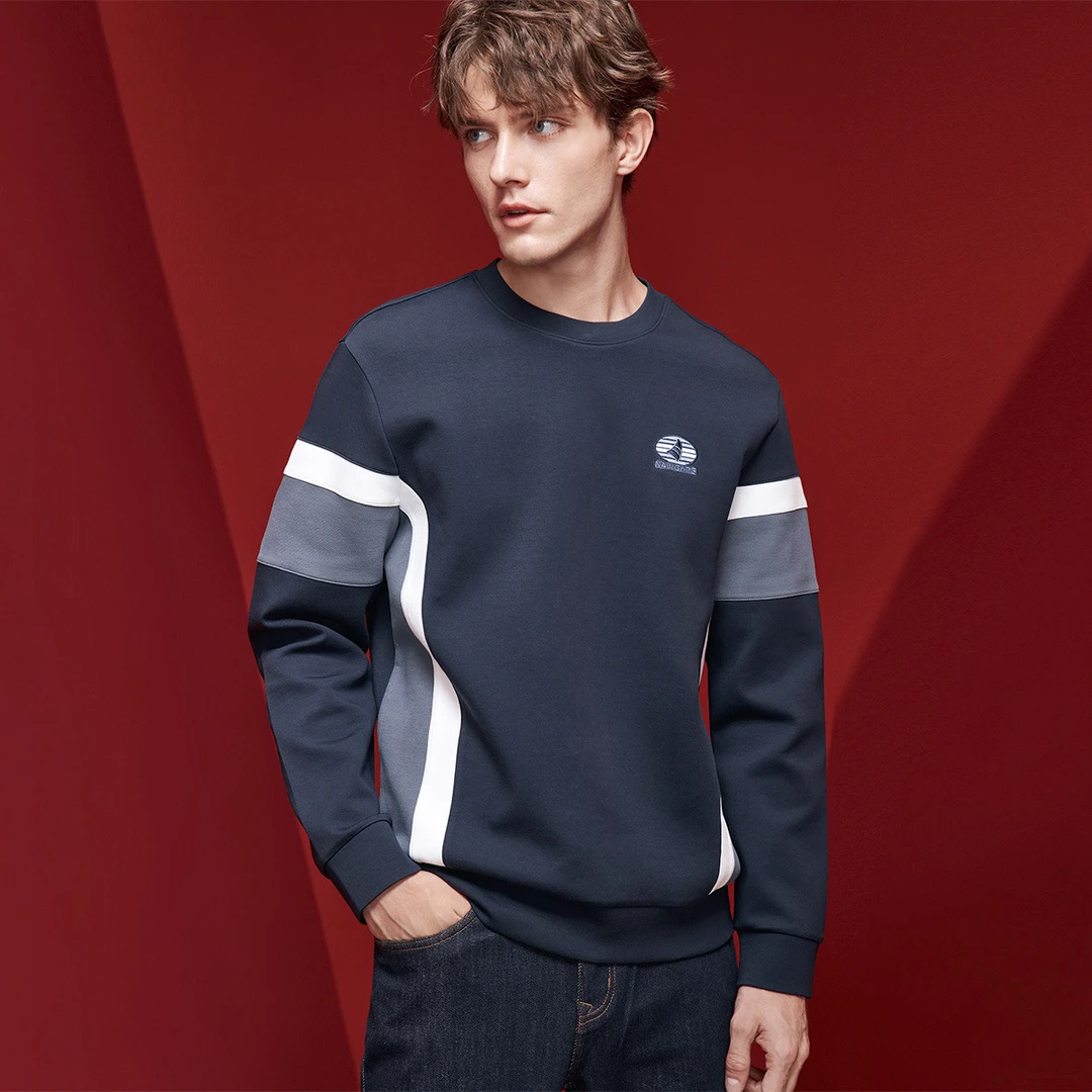 [休闲运动风]navigare意大利小帆船春秋拼色上衣男士新款休闲装