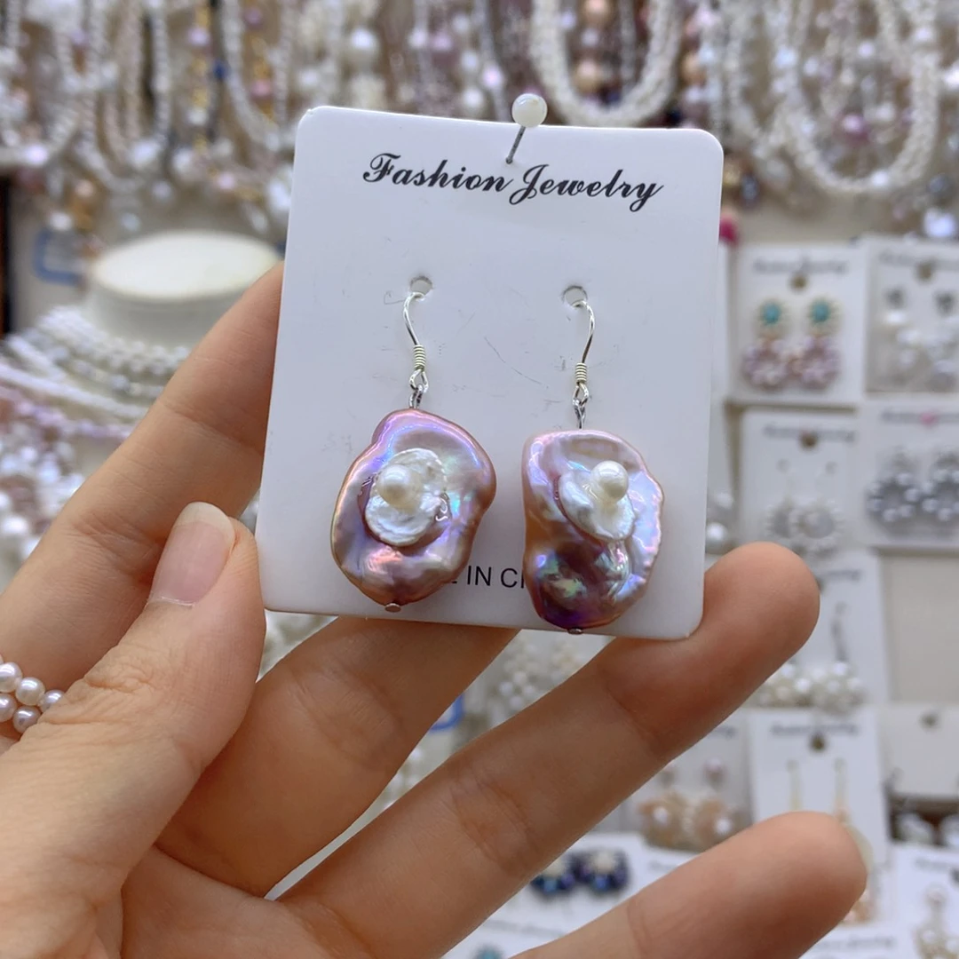 合金淡水珍珠耳饰项链