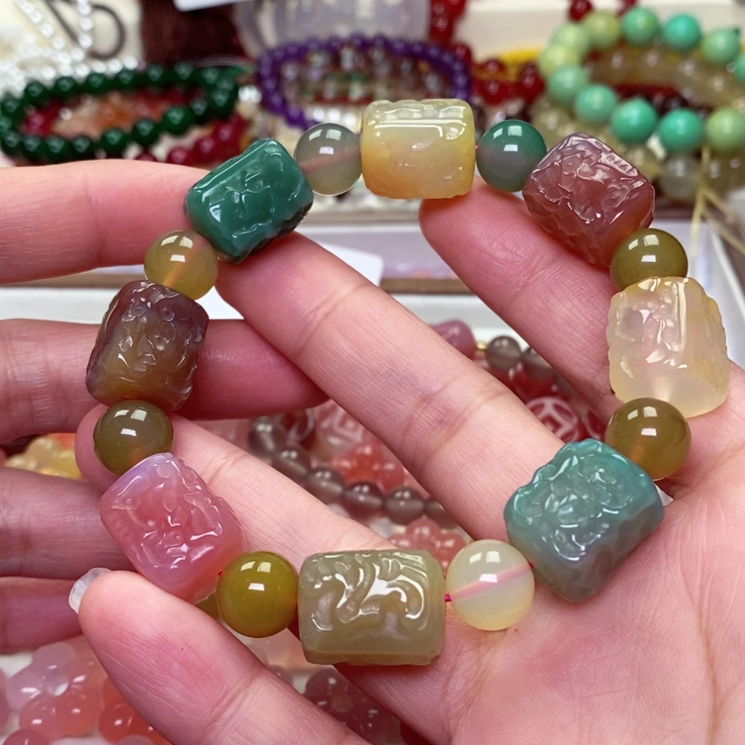 玛瑙未镶嵌手链手串单圈