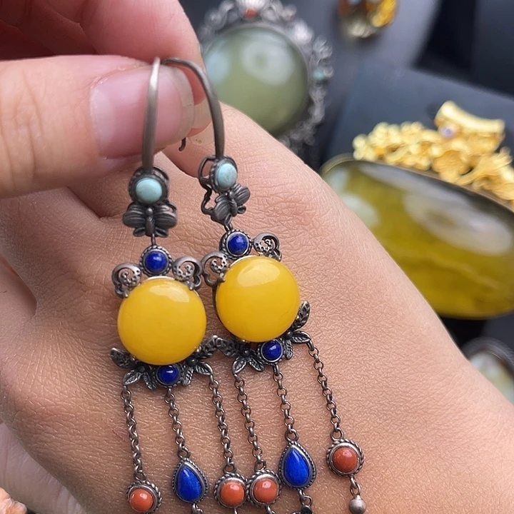 琥珀银S925镶嵌裸石