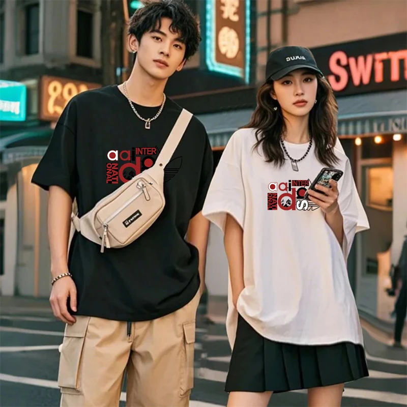 102潮牌新联名款潮牌T恤男女同款时尚百搭圆领印花t恤短袖AD
