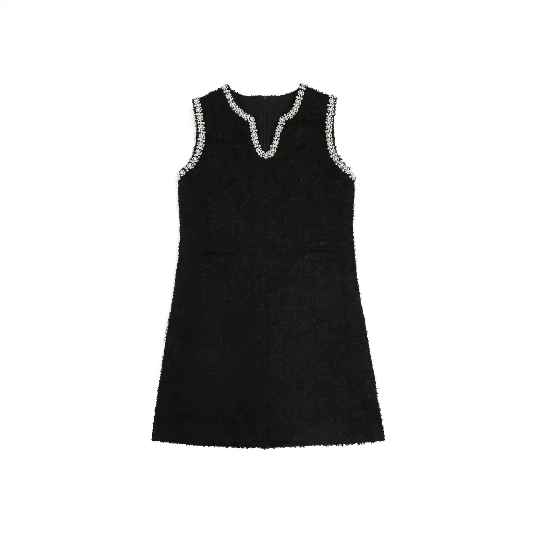 气质富贵千金小香风 时尚夏季无袖短款连衣裙