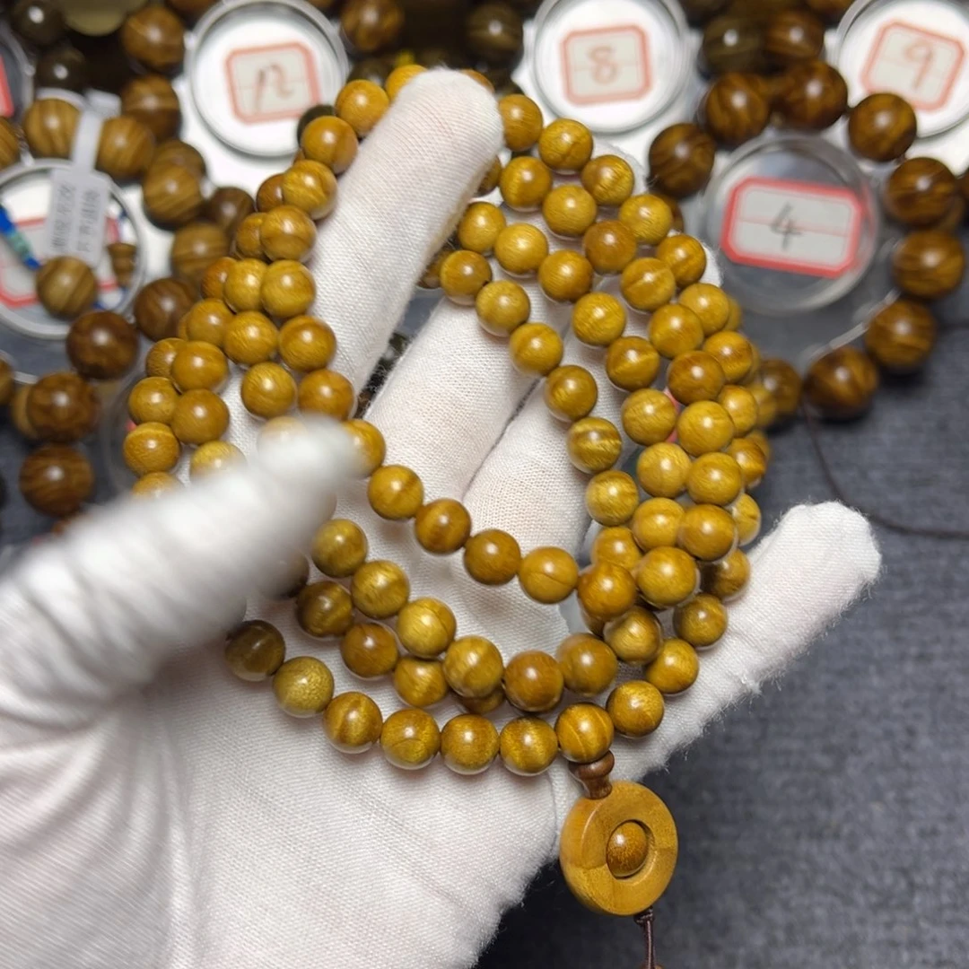 楠木（金丝楠）手串/手链黄金底0.8/108水波288
