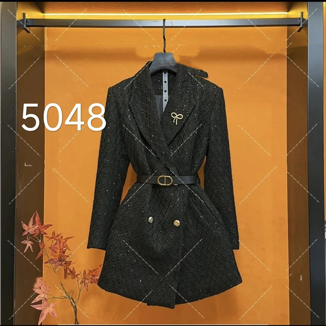 2025冬季新款时尚气质中长款外套显瘦高级感轻奢5048