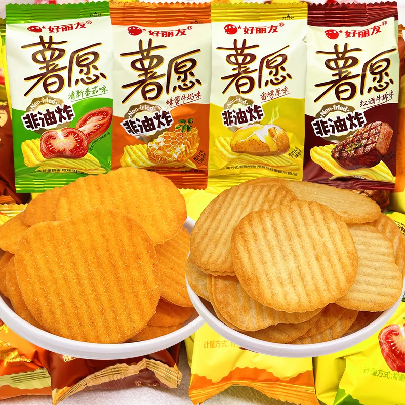 好丽友薯愿薯片番茄土豆片膨化休闲充饥解馋零食礼包正宗小吃散装
